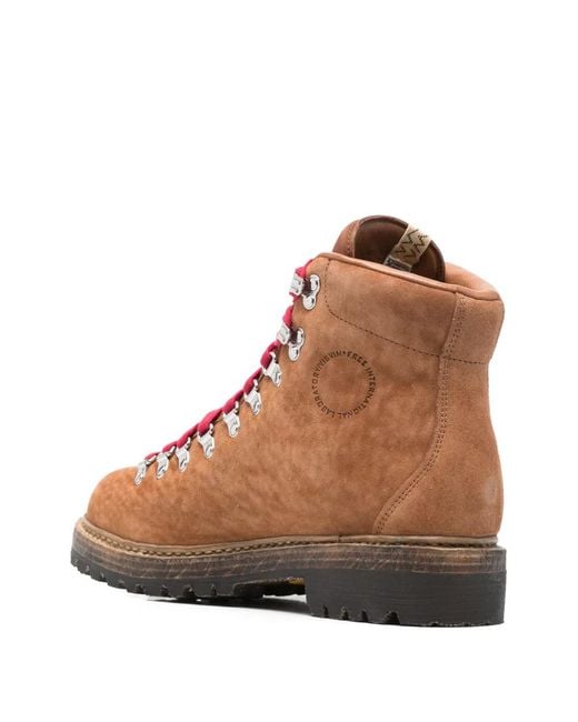 Visvim Brown Lace-Up Hiking Boots for men