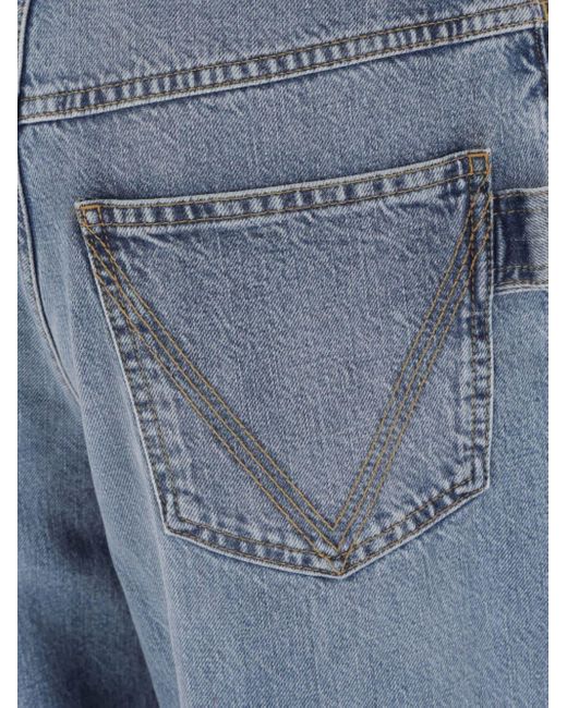 Bottega Veneta Blue Mid-rise Wide-leg Jeans