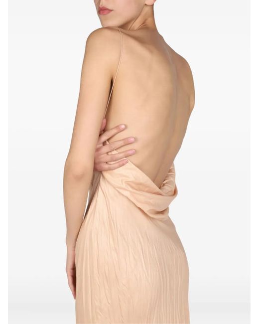 Philosophy Di Lorenzo Serafini White Asymmetric Pleated Midi Dress