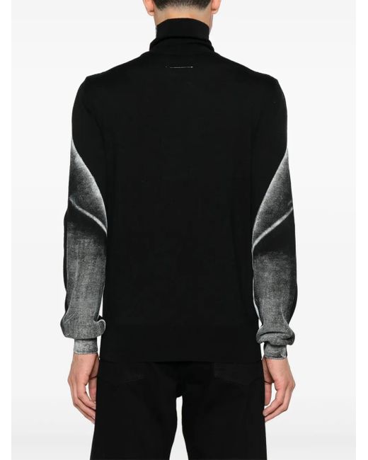 MM6 by Maison Margiela Black High-Neck Panelled Sweater for men