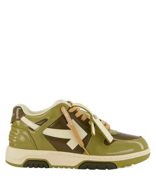 Off-White c/o Virgil Abloh Out Of Office "Ooo" Lakleren Sneakers in het Green voor heren