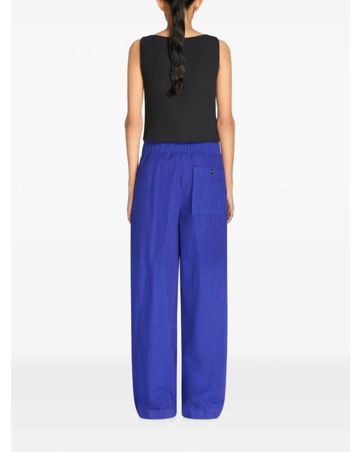 Dries Van Noten Blue Elasticated Overdyed Pants