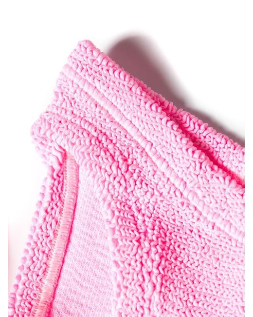 Hunza G Pink Bonnie Shirred Bikini