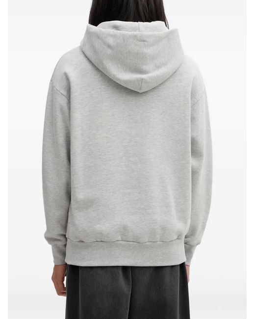 No Problemo Gray Logo-Print Drawstring Oversized Hoodie for men