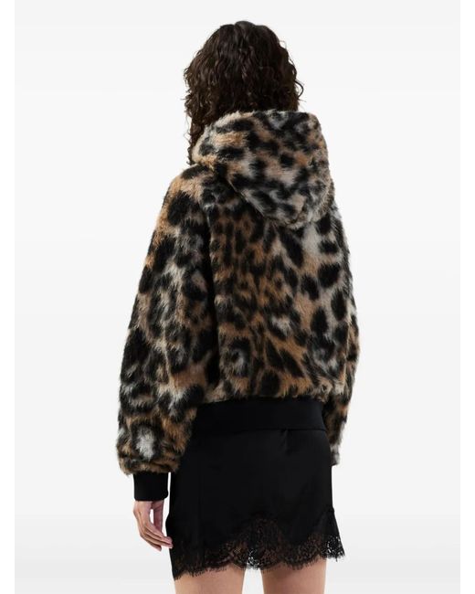 Gcds Black Hooded Animal-Pattern Jacket
