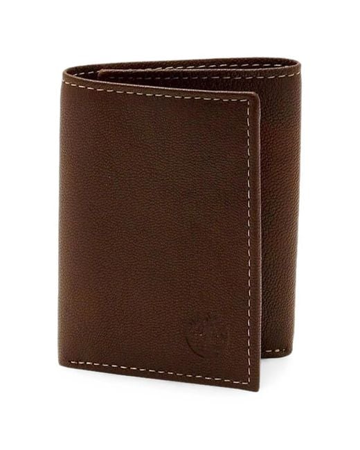 Timberland Brown Trifold Leather Wallet for men