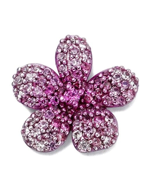 Loquet London Purple 18K Blooming Blossom Sapphire Necklace Charm