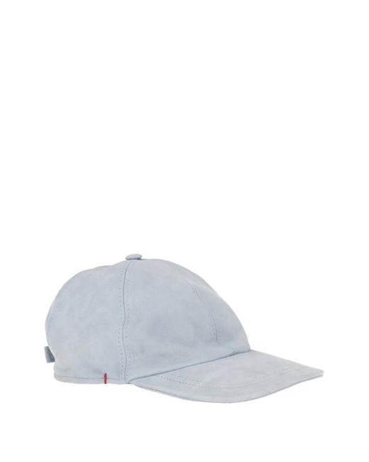 Isaia Blue Suede Baseball Cap for men