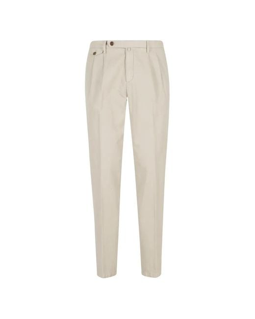 Briglia 1949 White Button Pleated Trousers for men