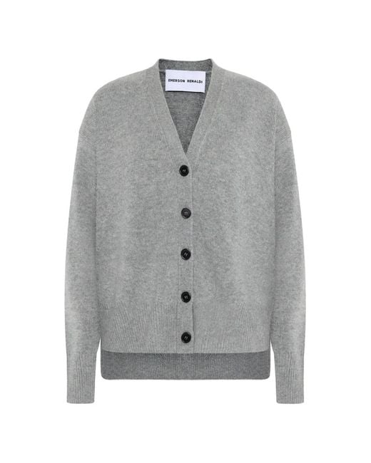EMERSON RENALDI Gray V-Neck Button Cardigan