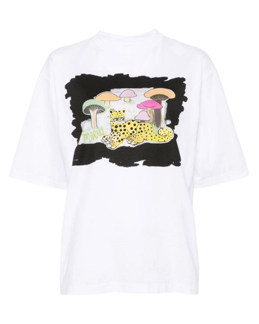 T-shirt en coton à imprimé graphique Marni en coloris White