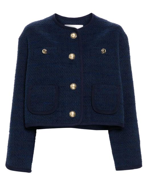 Ba&sh Blue Brittany Tweed Jacket