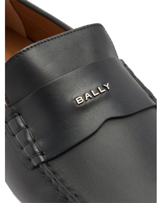 Bally Black Pilot Leather Loafers for men