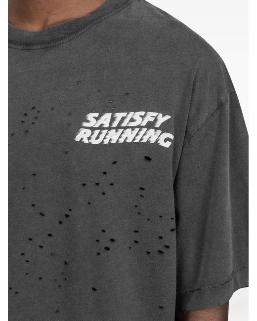 T-Shirt À Effet Usé Satisfy en coloris Gray