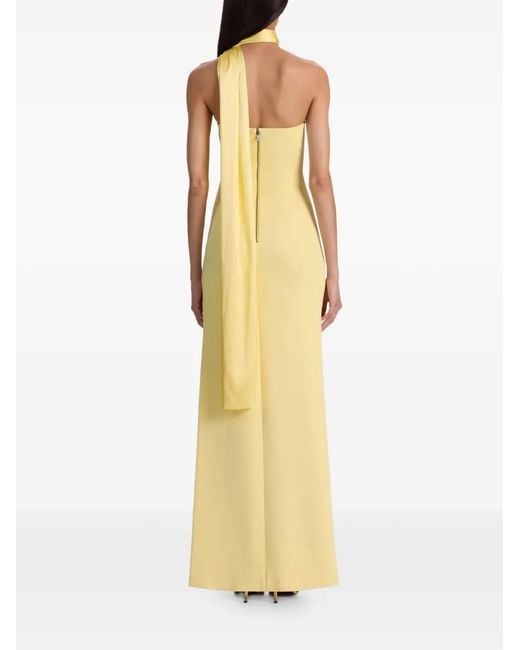 Alice + Olivia Metallic Chana Strapless Side-Slit Maxi Dress