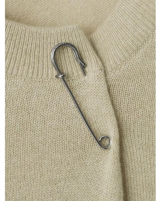 Burberry Green Paperclip-Detail Cashmere Jumper