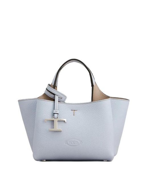Tod's Blue Mini Leather Tote Bag