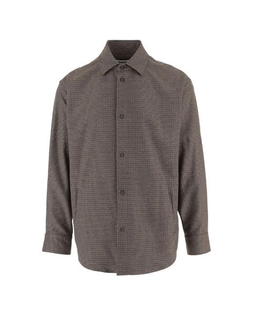 DARKPARK Gray Houndstooth-Pattern Shirt for men