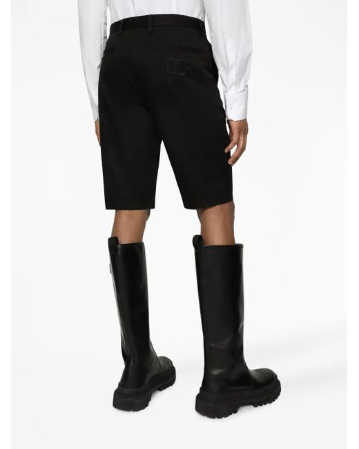 Dolce & Gabbana Black Logo-Patch Bermuda Shorts for men