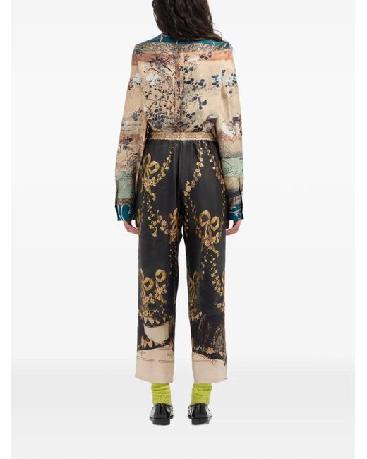 Pierre Louis Mascia Black Aloe Straight-Leg Trousers