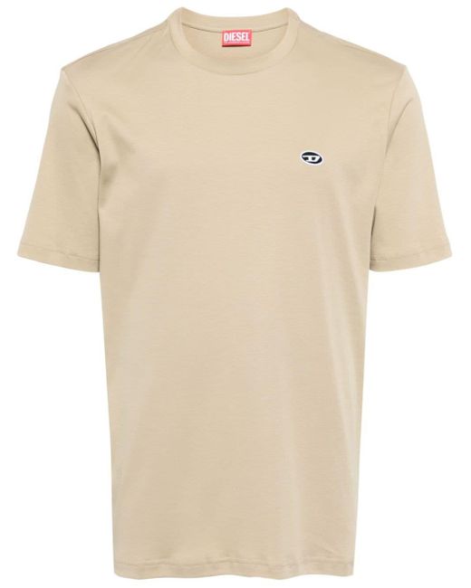 T-shirt en coton Just à patch logo DIESEL pour homme en coloris Natural