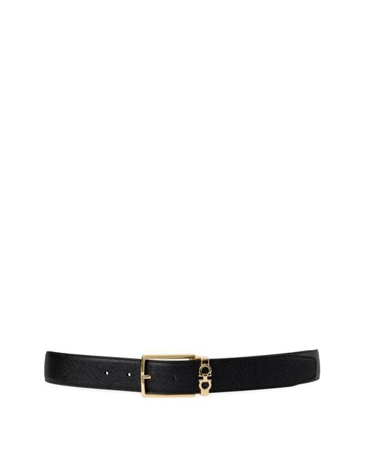 Ferragamo White Reversible And Adjustable Gancini Belt for men