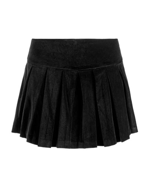 Alice + Olivia Black Emilie Pleated Mini Skirt