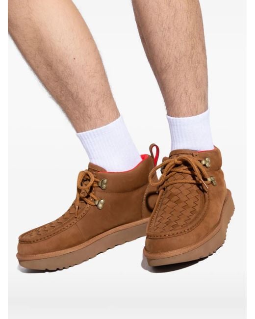 Ugg Brown Ambush Woven Lace-Up Boots for men