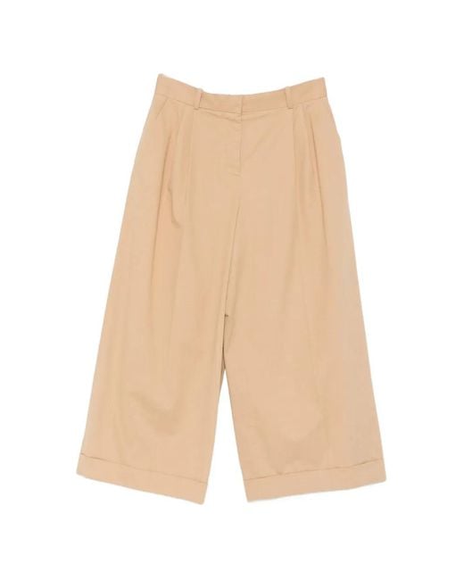 The Row White Pleated Culottes Trousers