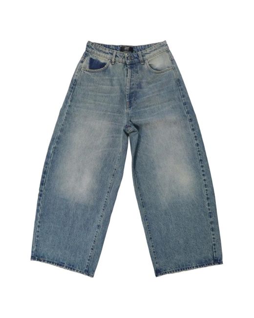 HTC Blue Baggy Wide-Leg Jeans