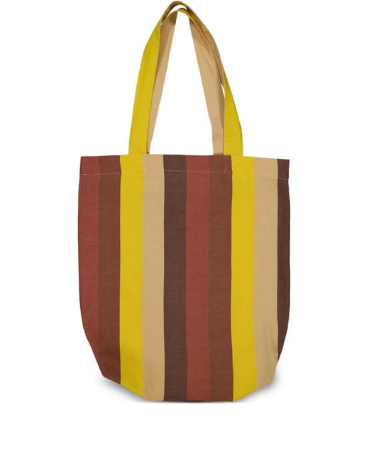 Marrakshi Life Orange Striped Cotton Shoulder Bag