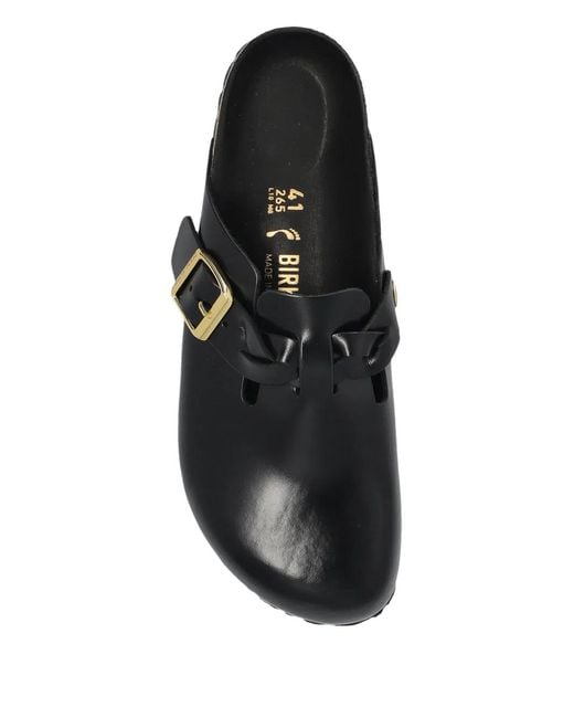 Birkenstock Black Boston Buckle Strap Mules