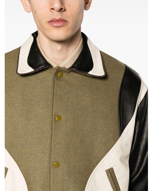 ANDERSSON BELL Green Robyn Panelled Bomber Jacket for men