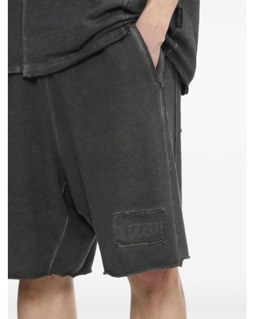 Izzue Gray Cold-dye Cotton Shorts for men