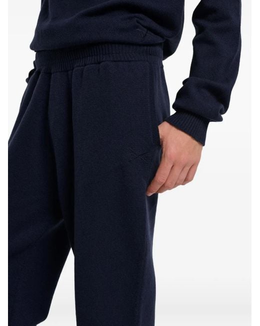 Barrie Blue Logo-Embroidered Trousers for men