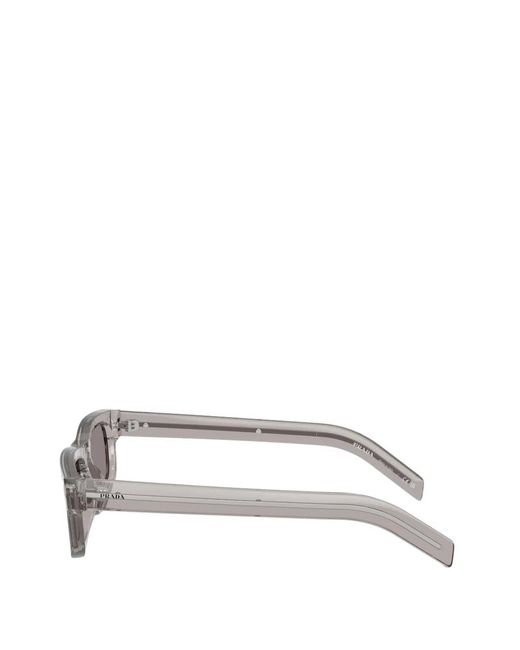 Prada Gray Rectangle-Frame Sunglasses for men