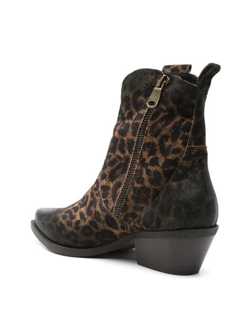 METISSE Brown 50Mm Leopard-Print Boots
