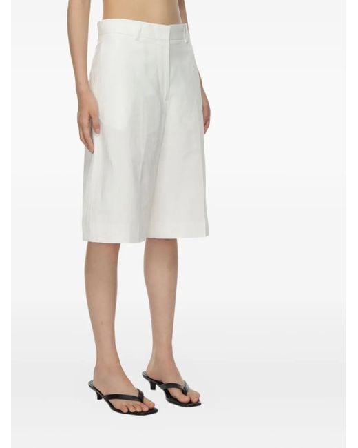 Totême  White Front-Crease Tailored Shorts