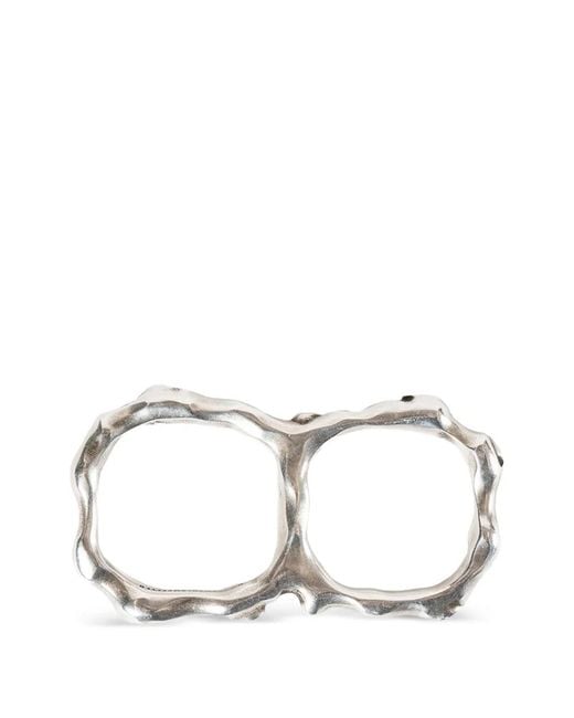Ann Demeulemeester White Lenja Thorn Double Ring