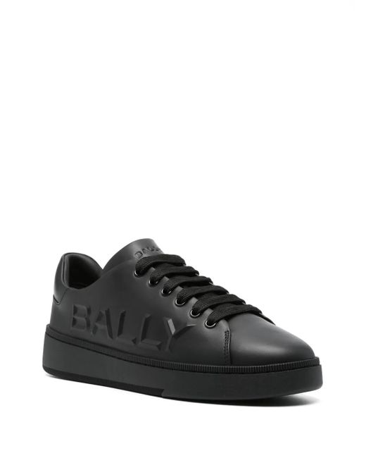 Bally Black Raise Logo-Embossed Leather Sneakers for men