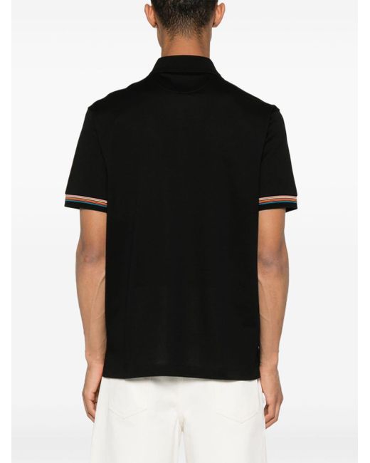 Paul Smith Black Artist-stripe Cotton Polo Shirt for men