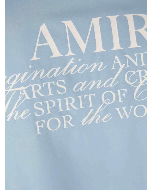 Amiri Blue Logo-Patch Short-Sleeve Shirt for men