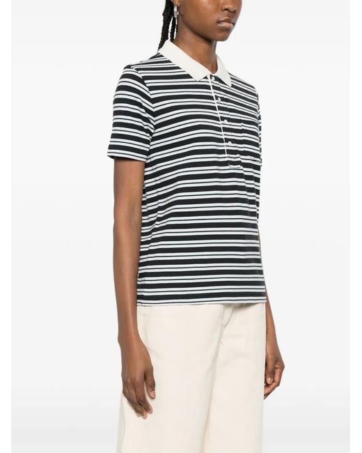 A.P.C. Blue Striped Pocket Polo