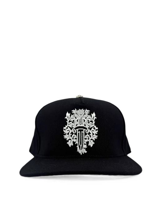 Chrome Hearts Black Embroidered Vine Dagger Baseball Hat for men