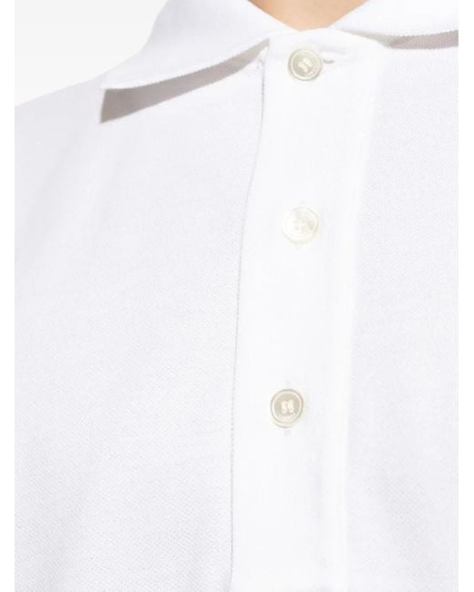 Lanvin White Polo Shirt With Button Placket for men