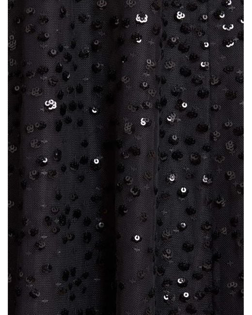 Abito Lungo Con Paillettes di Needle & Thread in Black