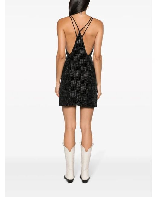 Zadig & Voltaire Black Rohana Rhinestone Silk Minidress