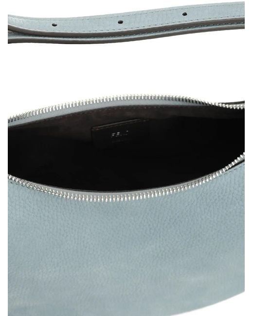 Fendi Blue Small Graphy Suede-Finish Clutch Bag