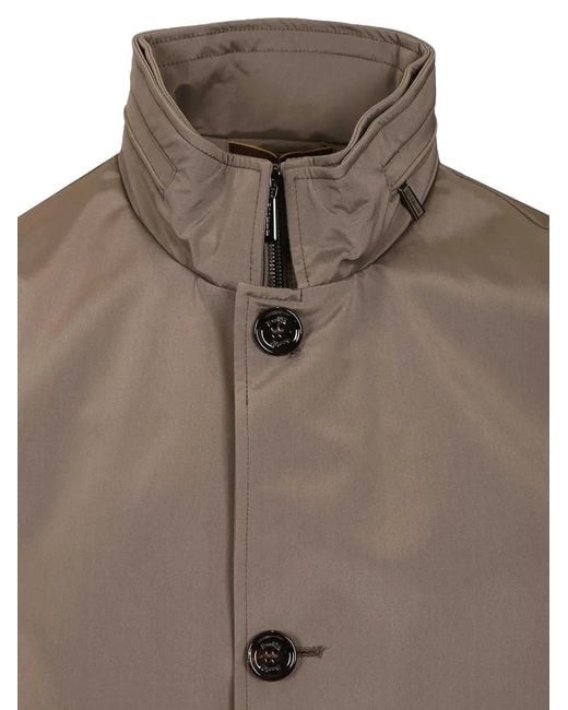 Moorer Brown Borromini Buttoned Stand-Collar Jacket for men