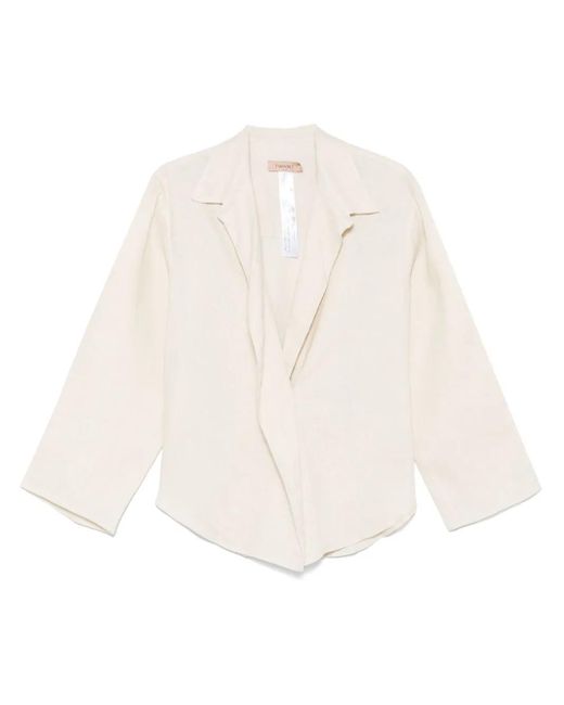Twinset White Linen Blouse